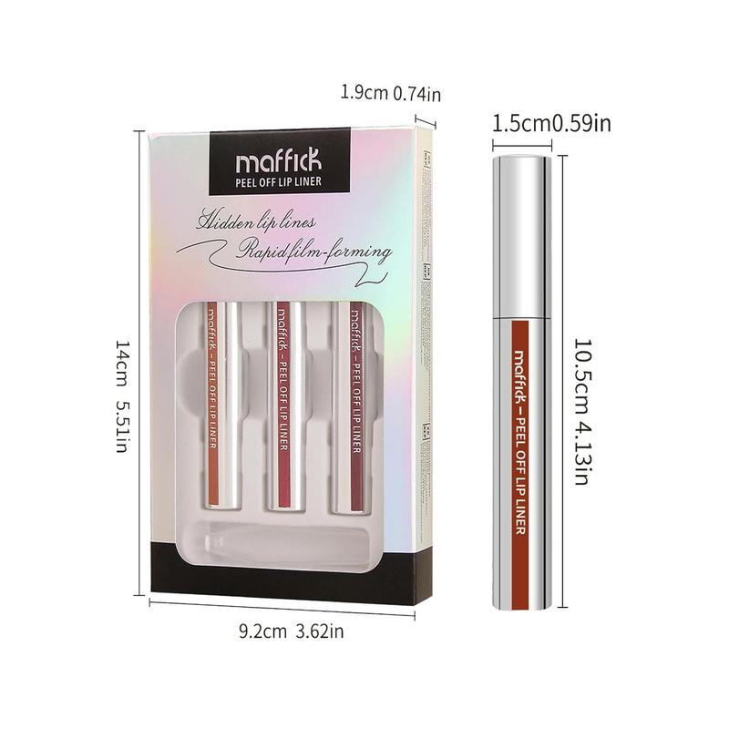 Long Lasting Lip Liner with Tweezers, 3 Counts set Peel Off Lip Liner with Tools, Easy Coloring Lip Stain, Suitable for All Occasions Lip Makeup