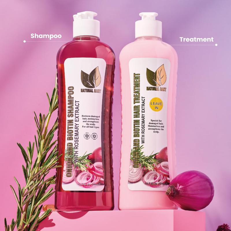 Onion Biotin and Rosemary Shampoo & Treatment Set for Stronger, Thicker and Longer Hair