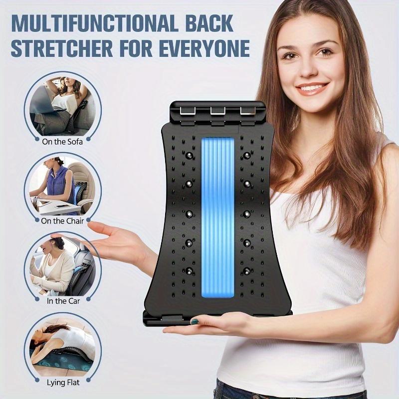 Multi-Layer Back Stretcher and Massager-Relieve Upper and Lower Back Pain, Lumbar Support Plate Is Suitable for Sciatica and Scoliosis-Hand Wash, No Battery Required.