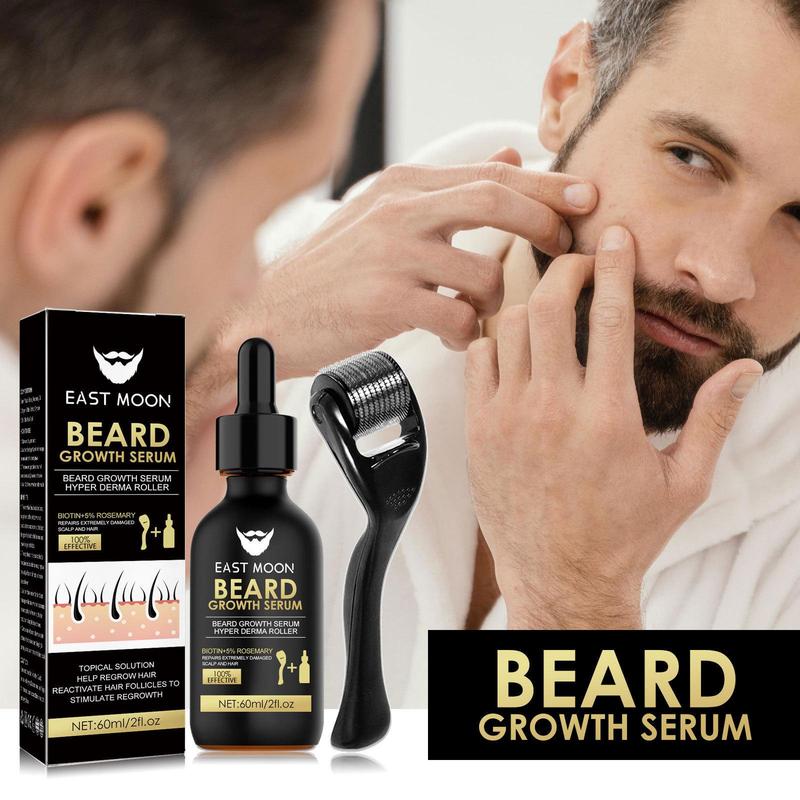 1 2 bottle of men's beard care beard serum beard care set beard thickening serum set + massage roller