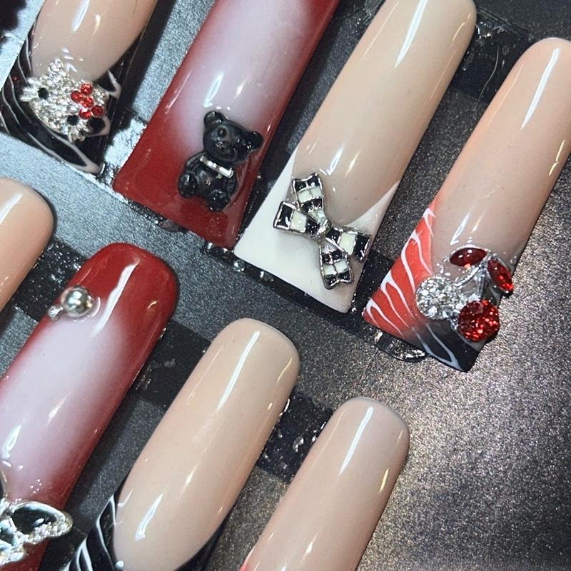 Mix N Match XL Duck nails ️ #ducknails #duckies #red #rednails #pressonnails #nailart Manicure Comfort Nail Care Kit Nail Polish Cutics Set