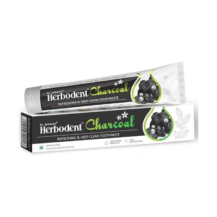 Herbodent Charcoal Toothpaste - Activated Bamboo Charcoal & Organic Herbs - No Bleach, No Fluoride - 6.53 Oz (1) - Oral Care