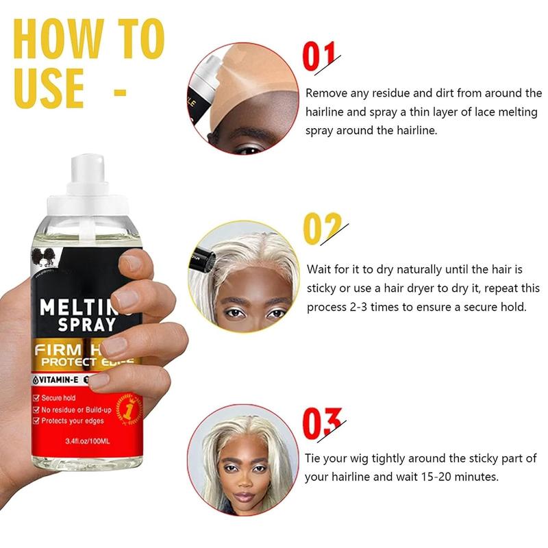 Wig Glue Lace Glue for Front Lace Wigs, Wig Adhesive for Closure Wigs Extensions, Lace Melting Spray for Lace Wigs Lace Front Hair Glue for Wigs with Tools and Hair Wax Stick Edge Control Wig Cap