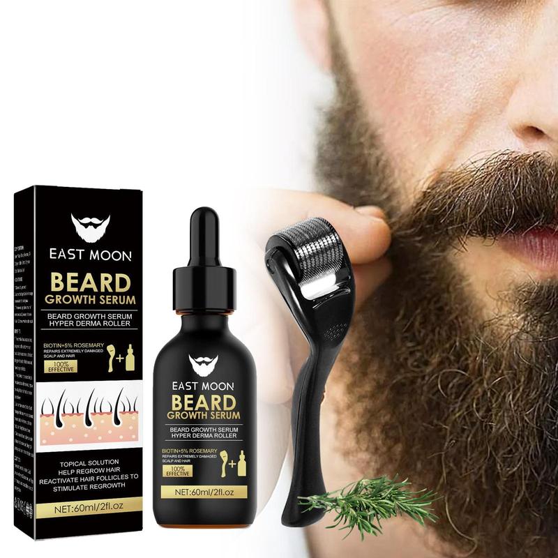 1 2 bottle of men's beard care beard serum beard care set beard thickening serum set + massage roller