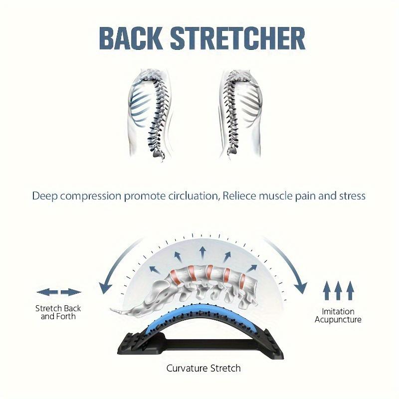 Multi-Layer Back Stretcher and Massager-Relieve Upper and Lower Back Pain, Lumbar Support Plate Is Suitable for Sciatica and Scoliosis-Hand Wash, No Battery Required.