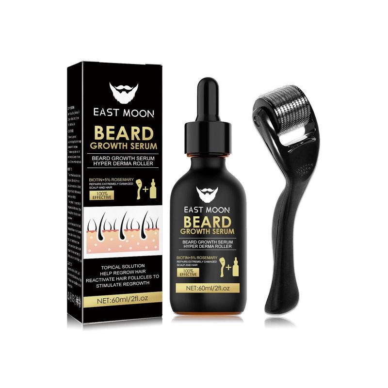 1 2 bottle of men's beard care beard serum beard care set beard thickening serum set + massage roller