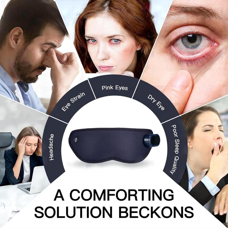 Eye Massager with Heat and Cooling, Christmas Birthday Gifts for Women Men, Heated Eye Mask with Vibration, Eye Massage Mask for Eye Strain Relief, Improve Sleep, Birthday, Wedding Gifts