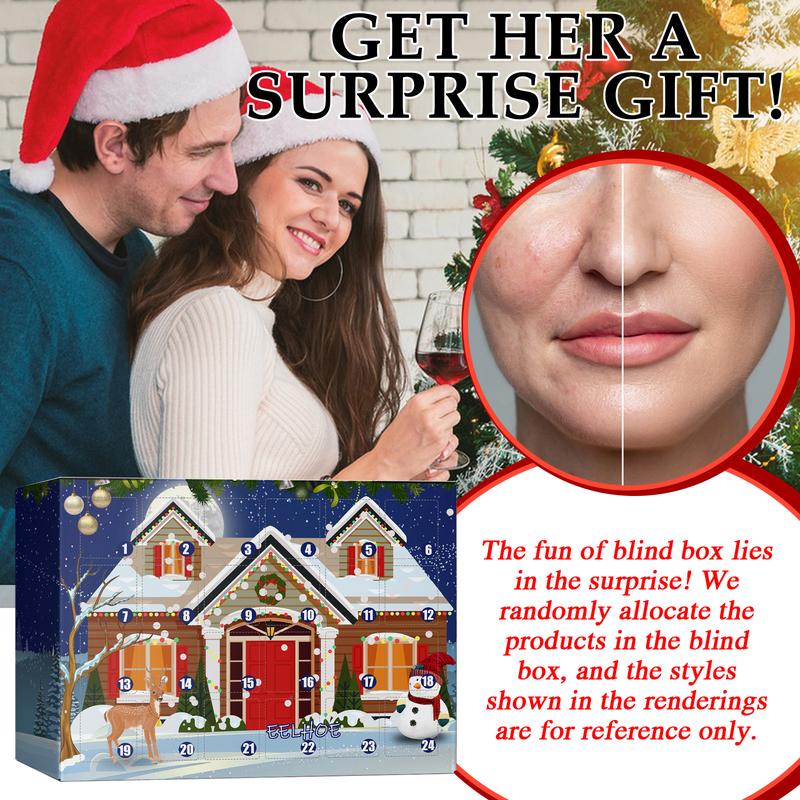 Beauty Advent Calendar 2024 -Skin Care Surprise Set, 24 Variety Skincare Products Set Includes Essence Serum Cream,  Gift Flawless Moisturizing Cosmetic Gift Flawless Moisturizer Moisturize Moisturizer Moisturize