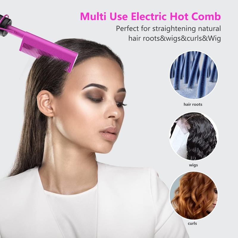 Hot Comb Set with Edge Control Gel, Hair Wax Stick, Wig Glue, Wig Glue Remover, Lace Melting Band, Rat Tail Comb, Hair Edge Brush, Salon Styling Clips for Lace Front Wigs.