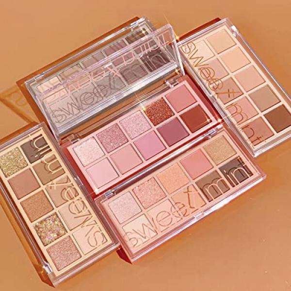 10-Color 03 Eyeshadow Palette: Matte, Glitter, Shimmer for Pink & Black Looks