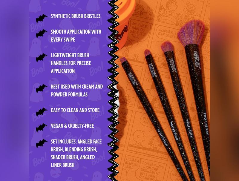 Peanuts Halloween | Witchy Blend 4 PC Eye & Face Brush Set