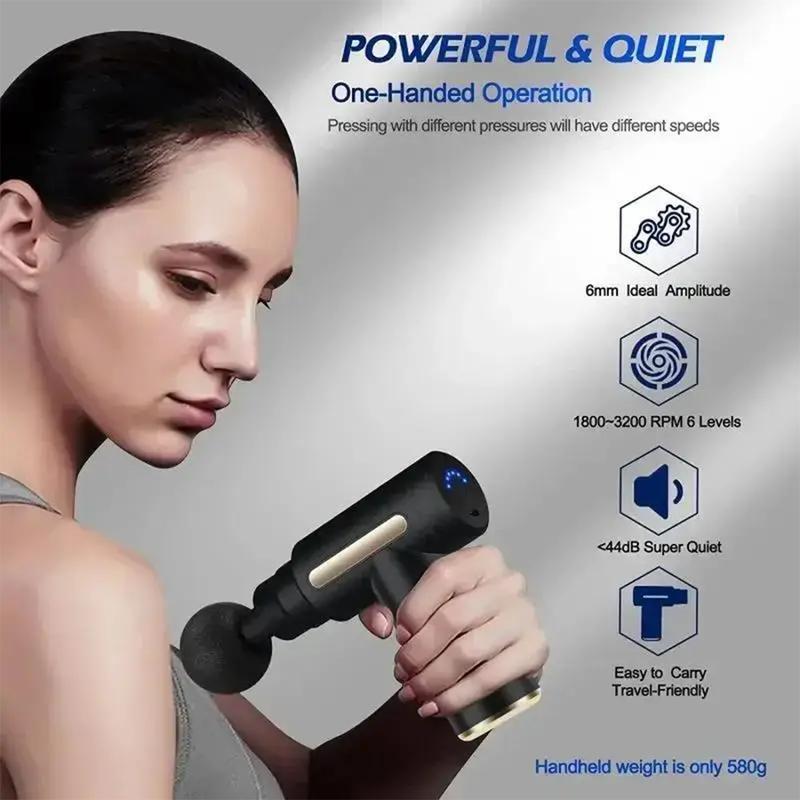 6-speed Power Adjustable Electric Massager: High-capacity Battery for Long Use