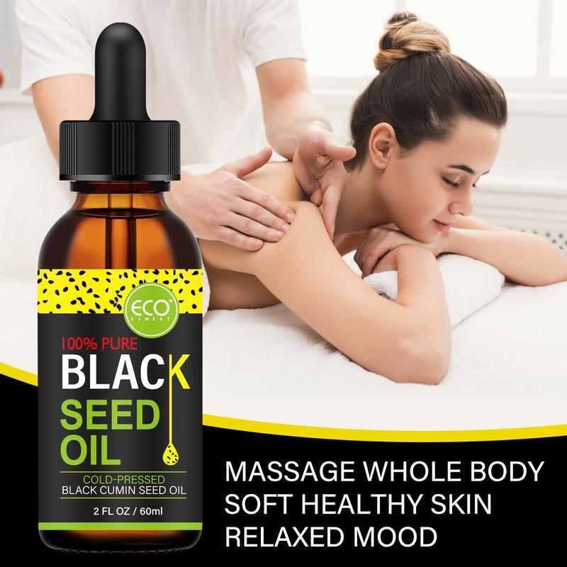 ECO FINEST Black Seed Oil - Travel Size, 100% Turkish Black Cumin Seed Oil, Liquid Pure Blackseed Oil, Black Seed Oil 100% Virgin Cold Pressed Super Antioxidant For Immune Support, Hair & Skin Serums Skincare