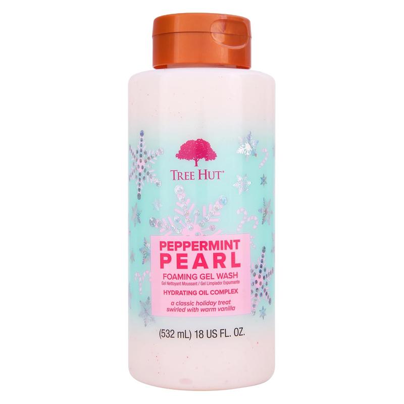 Tree Hut Peppermint Pearl Foaming Gel Wash | Cleanse & Soothe Skin without Stripping Moisture | Made with Our Hydrating Oil Complex | Limited Edition Holiday | 18 Fl Oz. Tree Hut