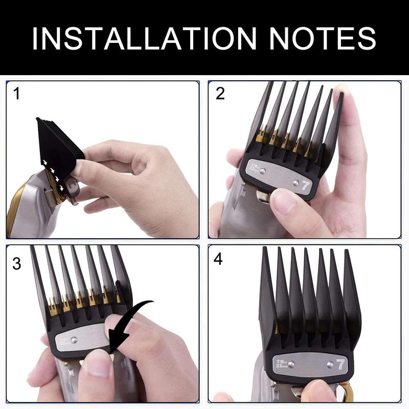 Professional Hair Trimmer Guard Guide, 10pcs Black Limit Comb, Hair Trimmer Guide Comb, Trimmer Accessories