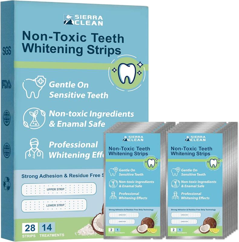 Teeth Whitening Strips for Sensitive Teeth 14 Treatments, Enamel Safe Strips, Dentist Recommended 30 Minutes Fast Results, Teeth Whitener for Coffee Tea Smoking other Stains - 28 Strips Gentle Tooth W deep cleaning