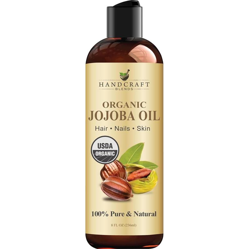 Organic Jojoba Oil - 8 Fl Oz - 100% Pure and Natural - Premium Grade Oil for Face, Body and Hair - Anti-Aging Oil - Cold-Pressed and Hexane-Free - Packaging May Vary Body Care Gentle Moisturizer Moisturizing Apricot Avocado