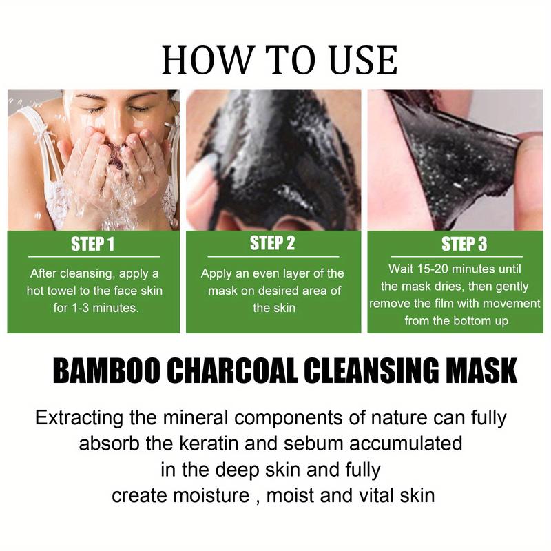 120ml EELHOE Bamboo Charcoal Blackhead Removing Tearing facial mask Moisturizing Blackhead Removing Acne Shrinking Pore Oil Control Mud Film YoYo Cosmetics Skincare Comfort Skin Repair Moisture Skin Repair Moisture Moisturize Hydrate Moisturize Hydrate