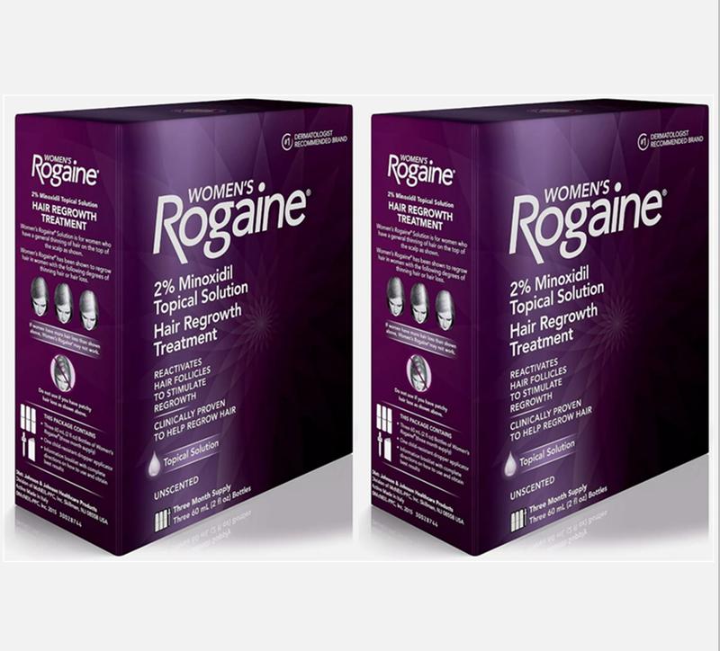 2 pack of Women'sRogaine 2% Minoxidil Topical Solution - Three Month Supply (2oz 60ml) for Haircare and Comfort