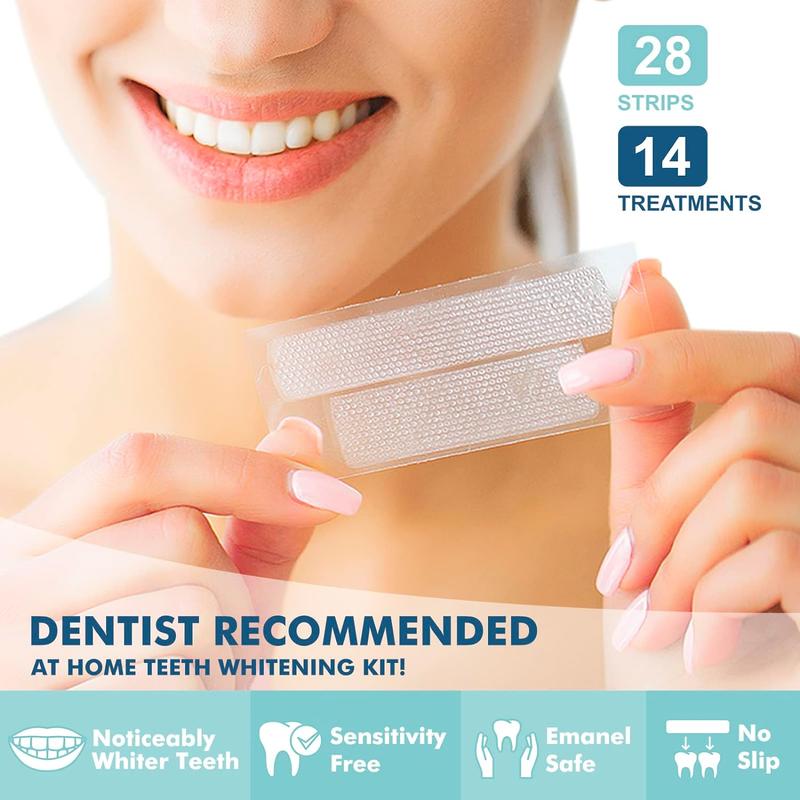 Teeth Whitening Strips for Sensitive Teeth 14 Treatments, Enamel Safe Strips, Dentist Recommended 30 Minutes Fast Results, Teeth Whitener for Coffee Tea Smoking other Stains - 28 Strips Gentle Tooth W deep cleaning