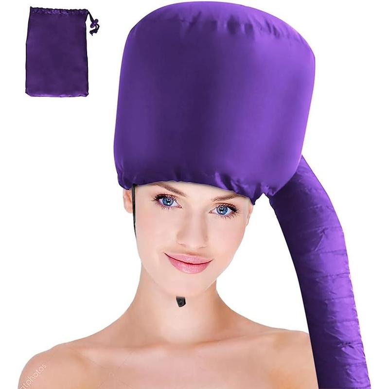 Hair Dryer Bonnet - Upgraded Bonnet Hair Dryer with Longer Extended Hose for Easy Styling, Curling and Deep Conditioning, Purple, One Size Fits All