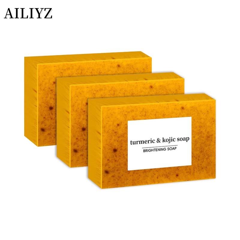  AILIYZ Turmeric & Kojic Acid Brightening Soap, Soap Body Care Body Wash Lemon Flawless Organic, Kojic Acid Soap turmeric artisan  soap