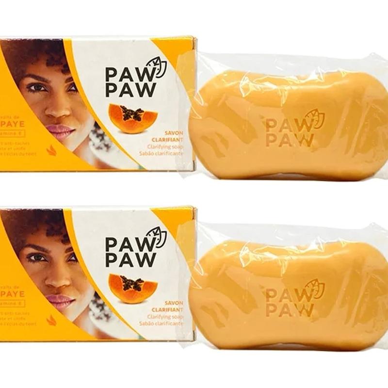 Paw Paw Skin & Body Clarifying Bar Soap Papaye Papaya Extracted with Vitamin E, 180g. 6.3oz. (Pack of 2)