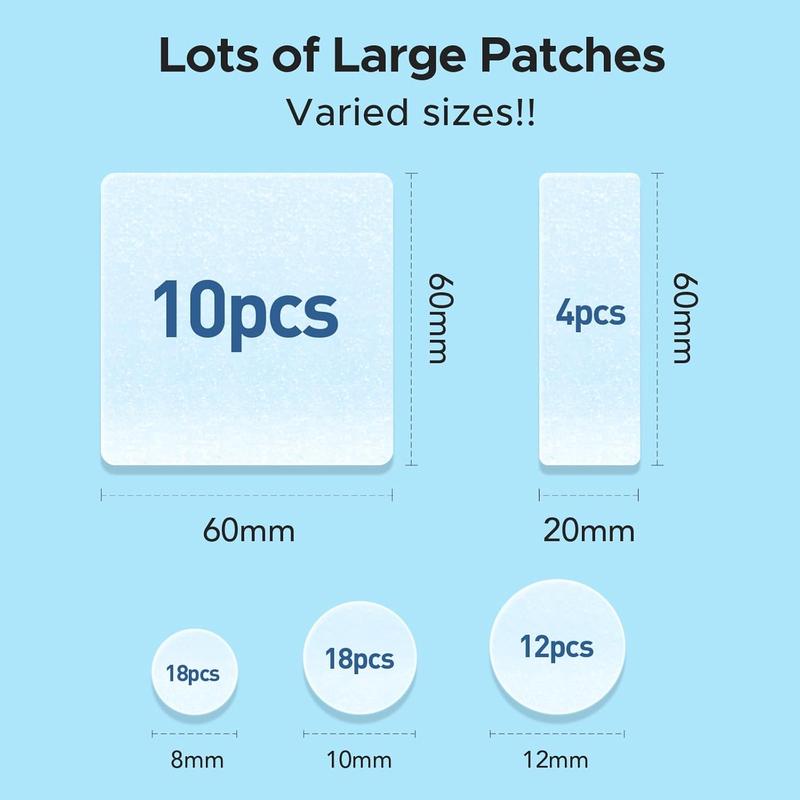 Large Pimple Patches (5 Sizes 62 Patches), 60 mm XL Acne Patches for Zit Breakouts, Big Hydrocolloid Bandages for Body, Face, Forehead, Back, Neck & Chest, Square, Oval, Dot Hydrocolloid Patch