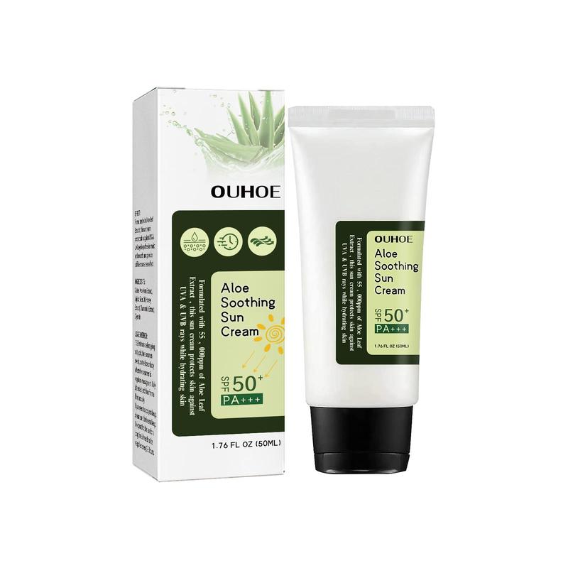 Aloe Vera Sun Care Cream, 3 Counts set Moisturizing Sunscreen Cream, Refreshing and Non-greasy Sun Care Product for Women & Men