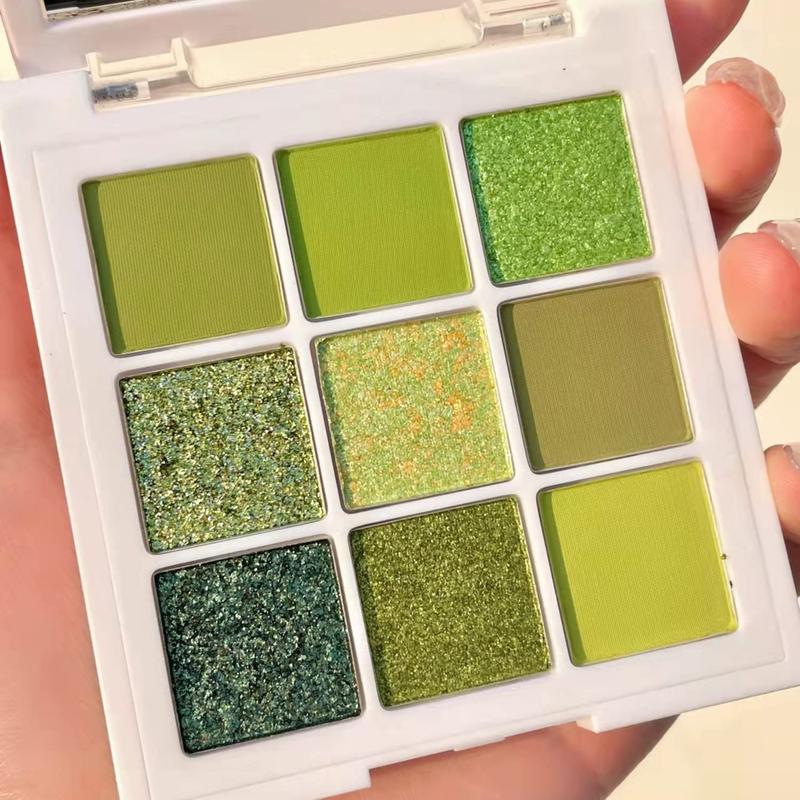 Olive Green Eyeshadow Palette 9 Colors Stunning Matte Glitter Eyeshadow Palette Longlasting Waterproof Shimmer Eye Shadow for  and Women (Set 5, Olive Green)