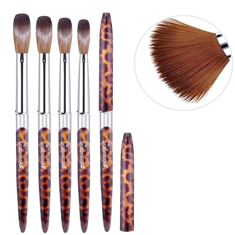 Leopard Pattern Nail Art Brush Set, 4 Counts set Nail Art Brushes with Soft Bristles, Professional Manicure Tool for Home & Salon Use