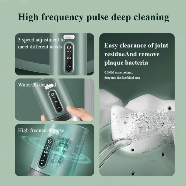 New style Rechargeable Portable Water Fosserwith Ergonomic Handle -DeepCleaning, Multiple Modes for FreshBreath & Oral Care at HomeChristmas present