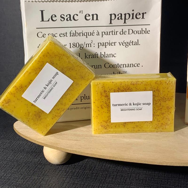  AILIYZ Turmeric & Kojic Acid Brightening Soap, Soap Body Care Body Wash Lemon Flawless Organic, Kojic Acid Soap turmeric artisan  soap