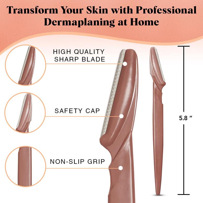 Terracotta dermaplaning tool, 12 pc. For face shaving, eyebrow trimming, facial hair removal for both women and men.