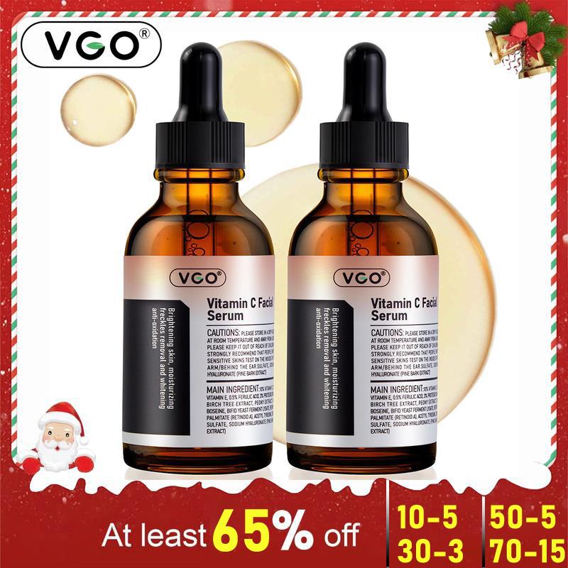 VGO Vitamin C Facial Serum Essence, 30ml   60ml Comfort Skincare Face Serum, Gentle Serum Vitamina C Cream-A Daily Cleanser-B3 And Vitamin C Facial Serum Essence Acne Radiance Cleansing Hydrate Moisturize Skin Repair Hydrating vitamin c