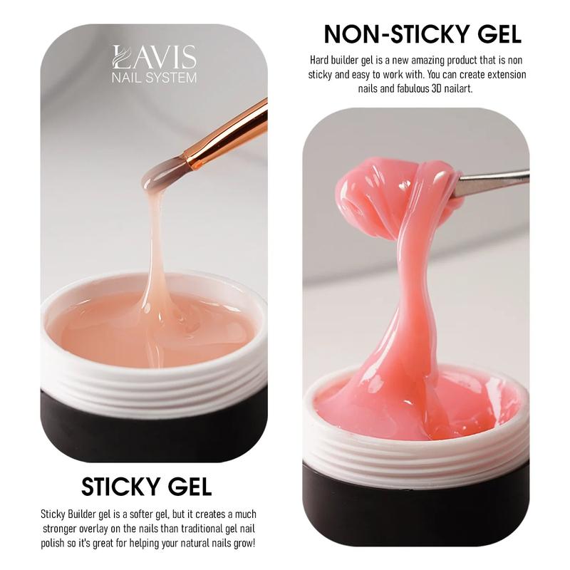 LAVIS J11 - Builder Gel In The Jar 15g - Nude Non Sticky