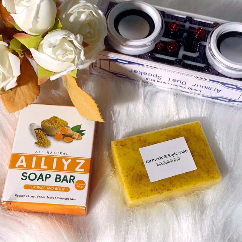  AILIYZ Turmeric & Kojic Acid Brightening Soap, Soap Body Care Body Wash Lemon Flawless Organic, Kojic Acid Soap turmeric artisan  soap