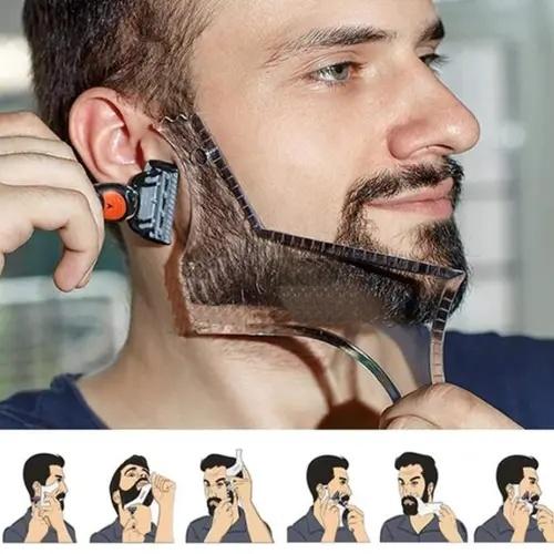 8 in 1 Clear Beard Shaping Tool With Comb, Men's Beard Shaping Tool with Inbuilt Comb Transparent Template Styling Comb Templates ,Clear Beard Shaping Tool with Comb,Beard Shaping Tool