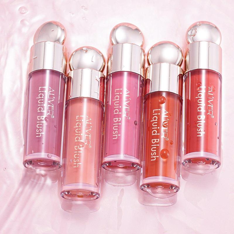 Random Color*3 Aliver Liquid Blush - 5 Colours, Long Lasting & Waterproof for Soft, Dewy Finish - Cosmetic, Makeup