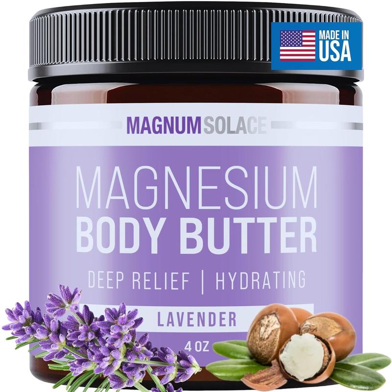 Magnesium Body Butter - Nighttime Magnesium Cream - Lightly Scented (Lavender) Body Care Lotions Comfort Skin Repair