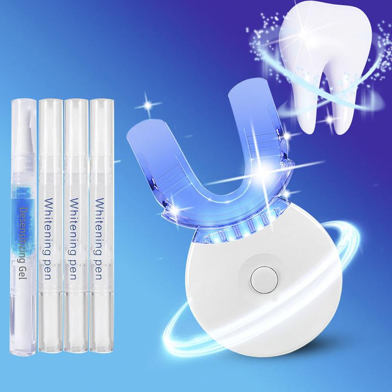 ANTeeth Whitening Kit, Home Wireless Teeth Whitening Kit with 5 LED Blue Light Accelerators, 3 Teeth Whitening Pens + 1 Desensitizing Gel Pen