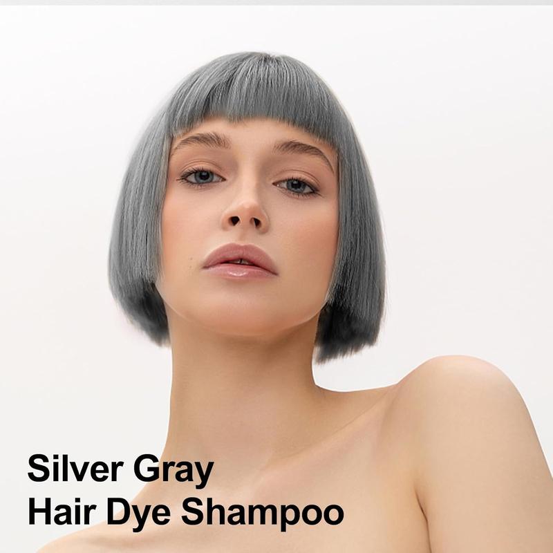 Instant Silver Gray 3-IN-1 Hair Dye Shampoo, Silver Hair Color Shampoo, Natural Shampoo Champu Para Canas, Long-lasting Herbal Haircare, 16.90 Fl Oz