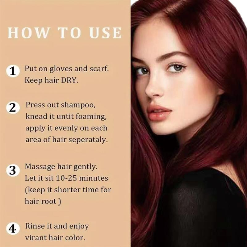 TOAE Nutritive Ultra Color Nourishing Cream, cherry red semi-permanent hair dye for long-lasting hair color, ammonia free Haircare instant hair dye