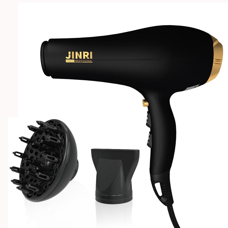 2000 Watt Negative Ions Ceramic Hair Dryer Professional Salon Blow Dryer, Lightweight Powerful Travel Hairdryer,Cool Hot Button,3 Heat & 2 Speed Settings with Concentrator Nozzle