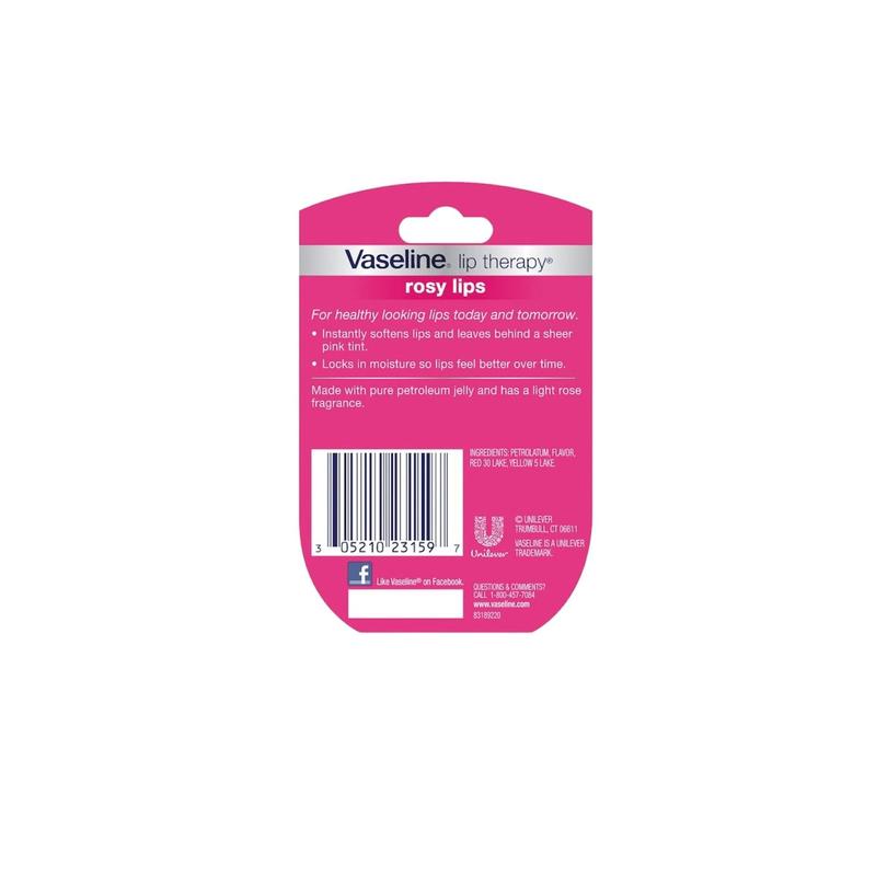 Vaseline Rosy Lip Therapy - 0.25oz