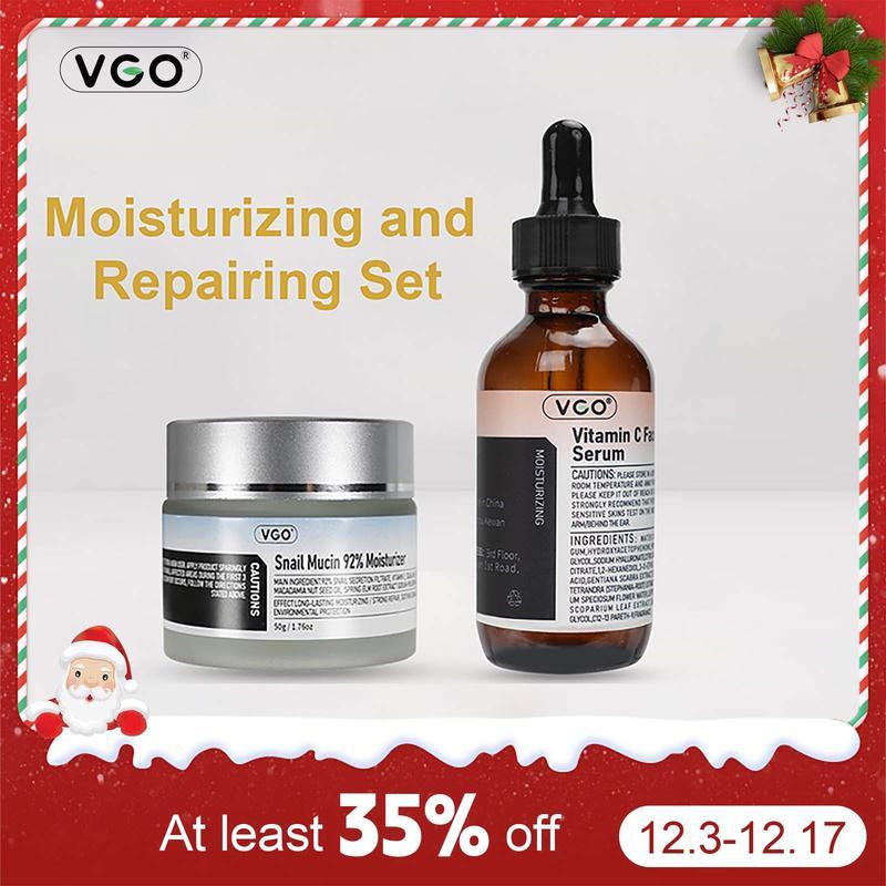 VGO  Face Cream Moisturizing and Repairing Set Skincare Moisturizer-Live Cleanser Facial Moisturizer Daily Face Gel Cream for Dry Sensitive  Cleanser Moisturizing Skin careFiltrate  Face Gel Serum for Dull Face Moisturizer  Repair serum vitamin c vgo