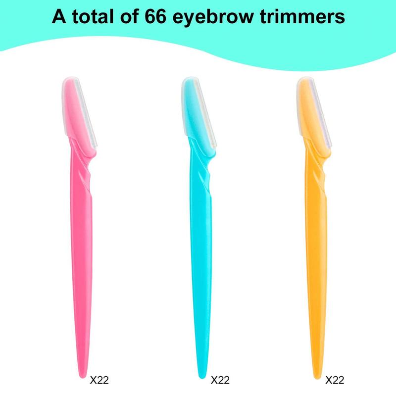 66 PCS Eyebrow Razor and Face Razor for Women and Men, Eyebrow Hair Trimmer and Shaver with Protective Cover,Safe and Newbie Friendly