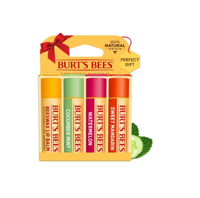 Burt's Bees Lip Balm Stocking Stuffers, Moisturizing Lip Care Christmas Gifts, Freshly Picked