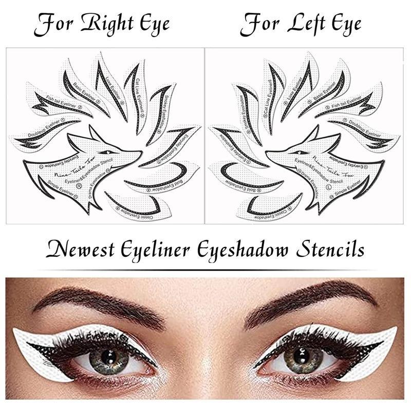 Eye Shadow Auxiliary Tool Cat Eye Eyeliner Card, 2 Counts set Eyeliner Stencil Stickers, Eyeshadow Stamp Pads, Eye Makeup Stencils