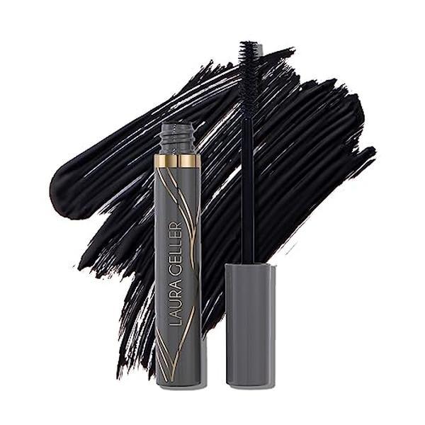 LAURA GELLER NEW YORK Always There Waterproof Lengthening Mascara in Black - Lengthening, Defining, Curling, Buildable Formula Eye Makeup- Innovative Lengthening Brush - 1 count